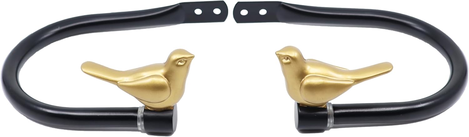 Meriville Set of 2 Farmhouse Gold Bird Curtain Holdbacks