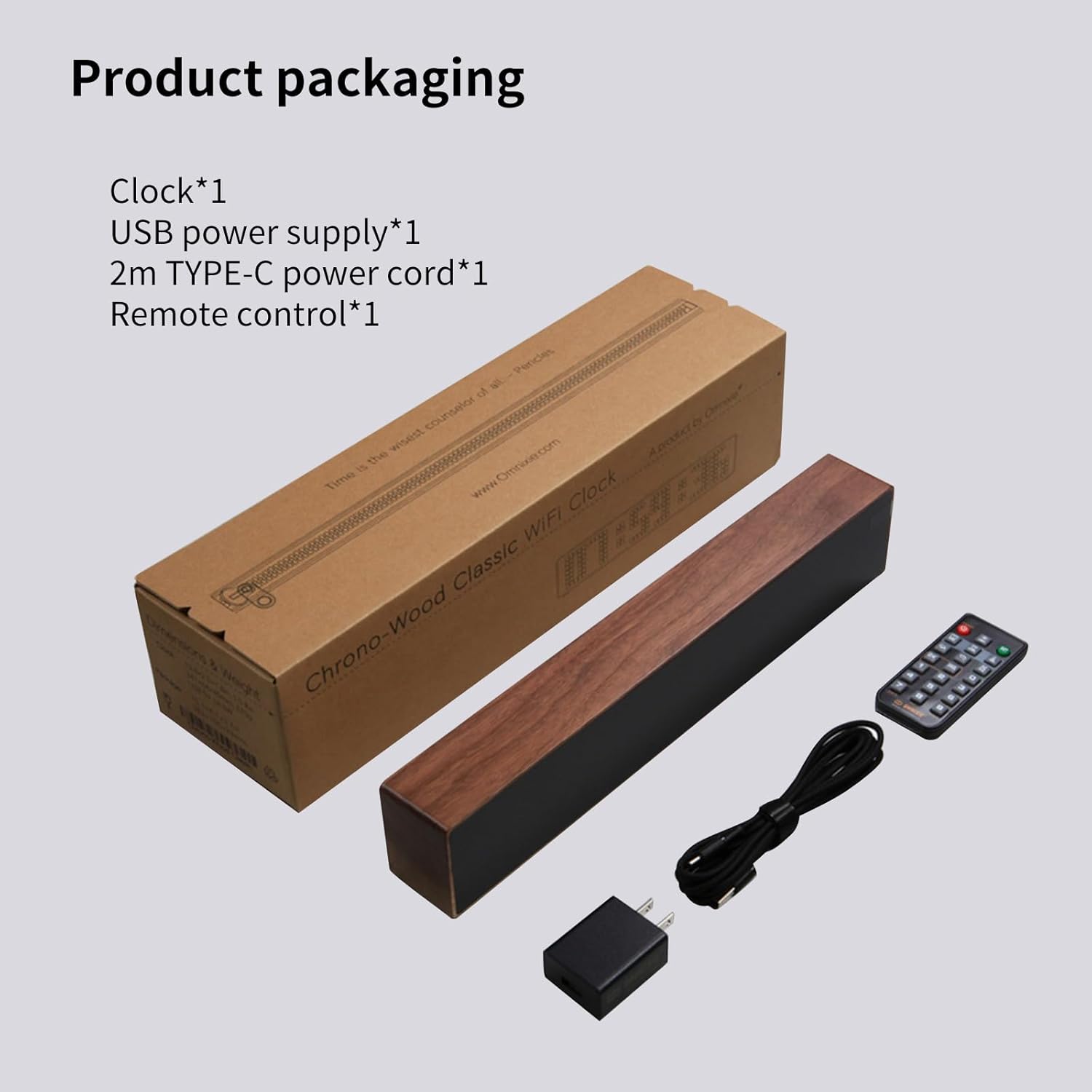 Creative LED Clock Solid Wood Design WiFi Sync Weather Display Voice Chime Multi-Use Decor