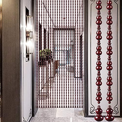 Fuchsia Peach Wood Bead Curtain for Door