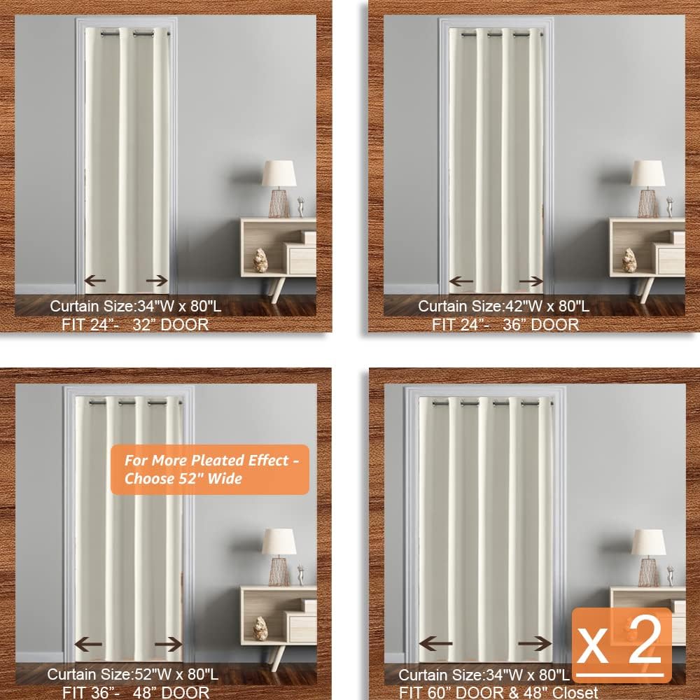 SHINELAND Door Curtain 52x80 Inch Vintage Design