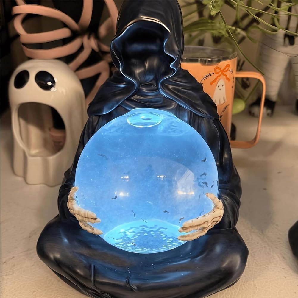 Gothic Grim Reaper Crystal Ball Snow Globe