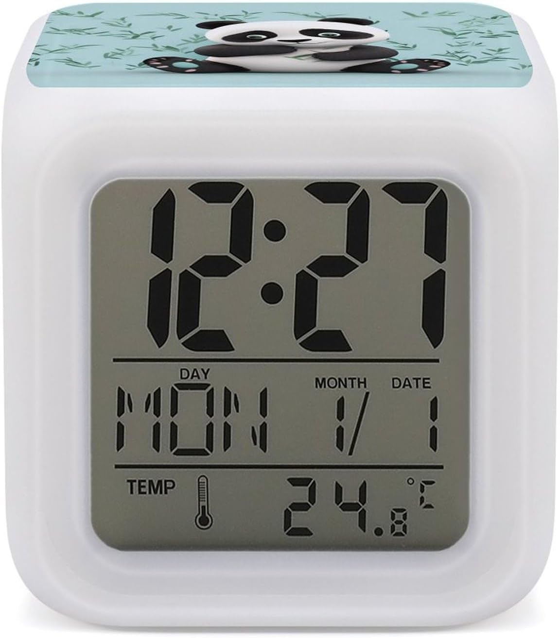 Panda Star 7-Color LED Alarm Clock with Night Light