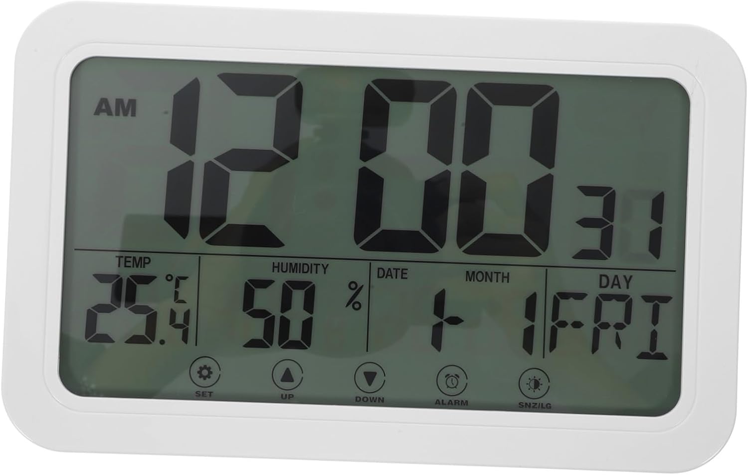 Happyyami Digital Temperature Humidity Clock with LCD Alarm