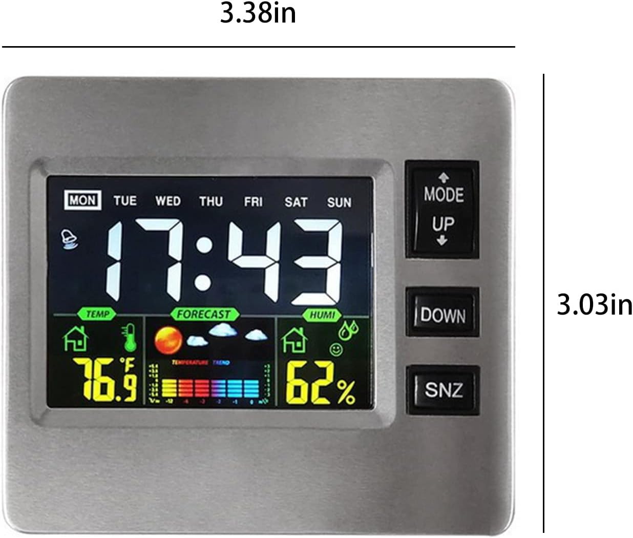 Lovskoo Digital Alarm Clock with Weather Display and Humidity Screen