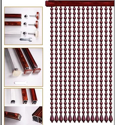 Natural Wooden Beaded Curtains for Room Division