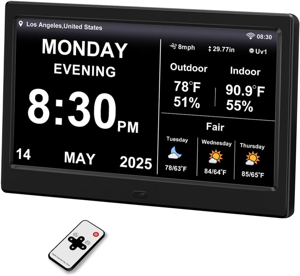 TIMEMOON 2025 Digital Clock with Weather Forecast
