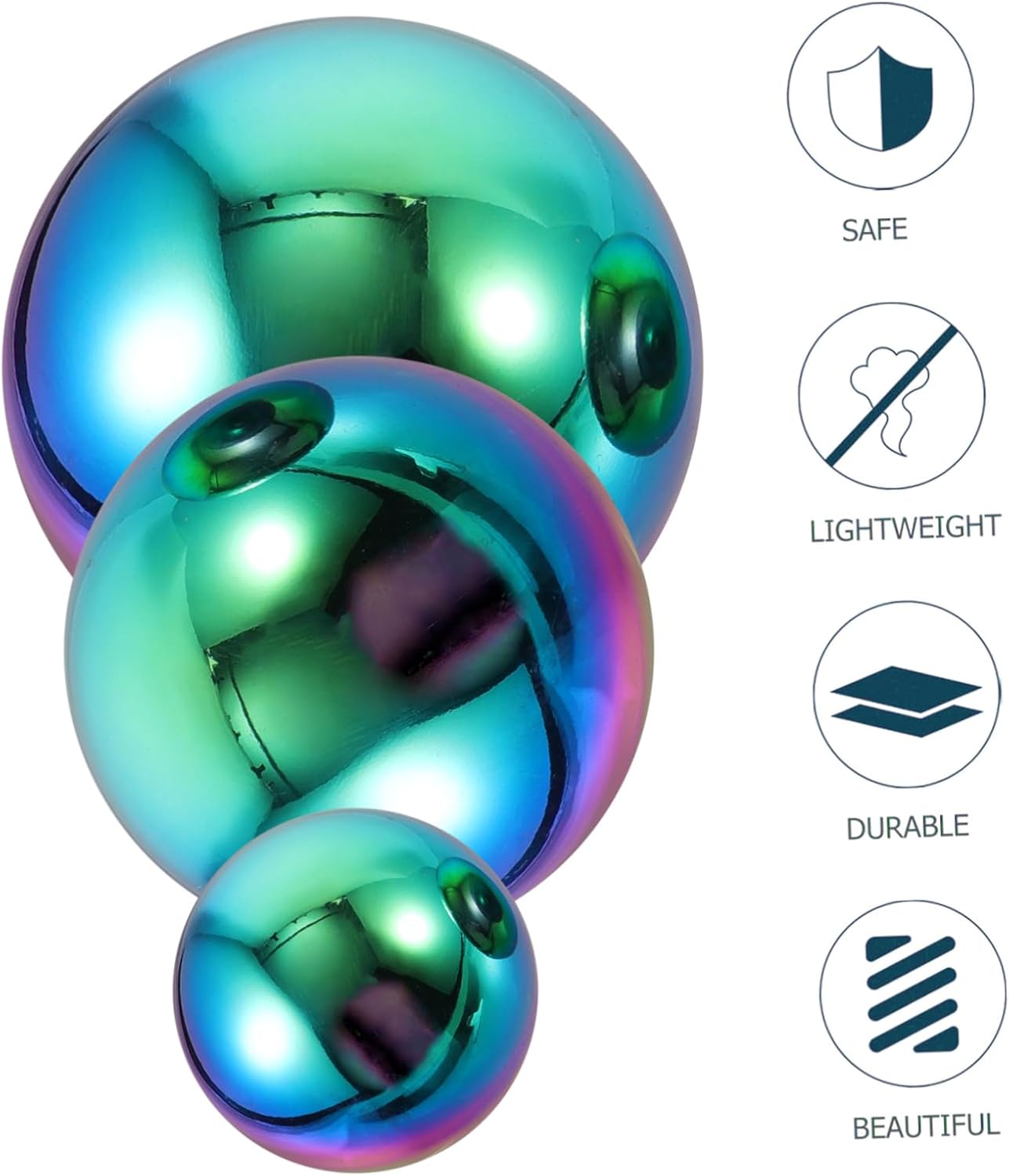 PRETYZOOM 3pcs Stainless Steel Balls Wall Decor for Garden and Home