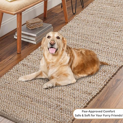 Hausattire Jute Woven Runner Rug 2x6 Natural