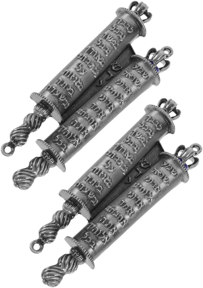 Ipetboom Mezuzah Blessing Scroll Set with 2 Metal Mezuzahs for Jewish Home Decor