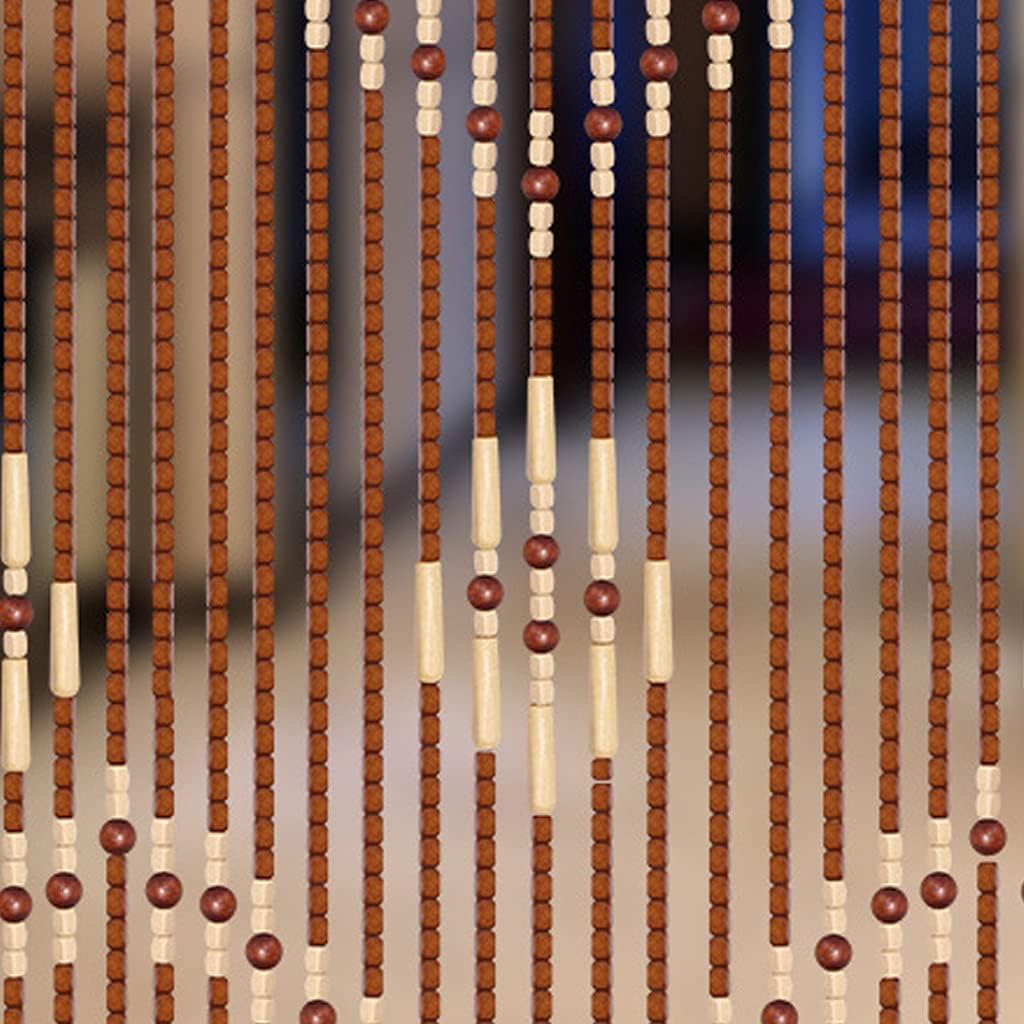 Natural Wood Beaded Curtains for Doorways
