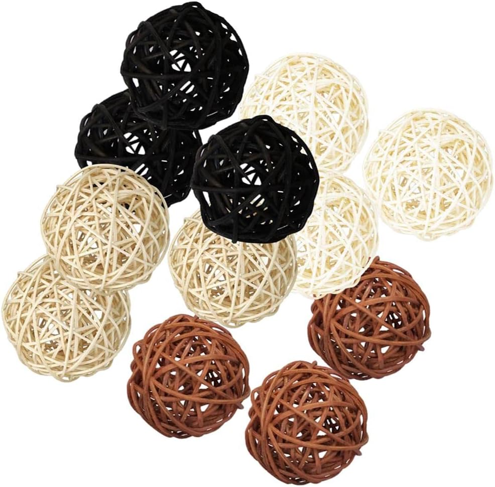 12pcs Multi Color Rattan Ball Hanging Decor