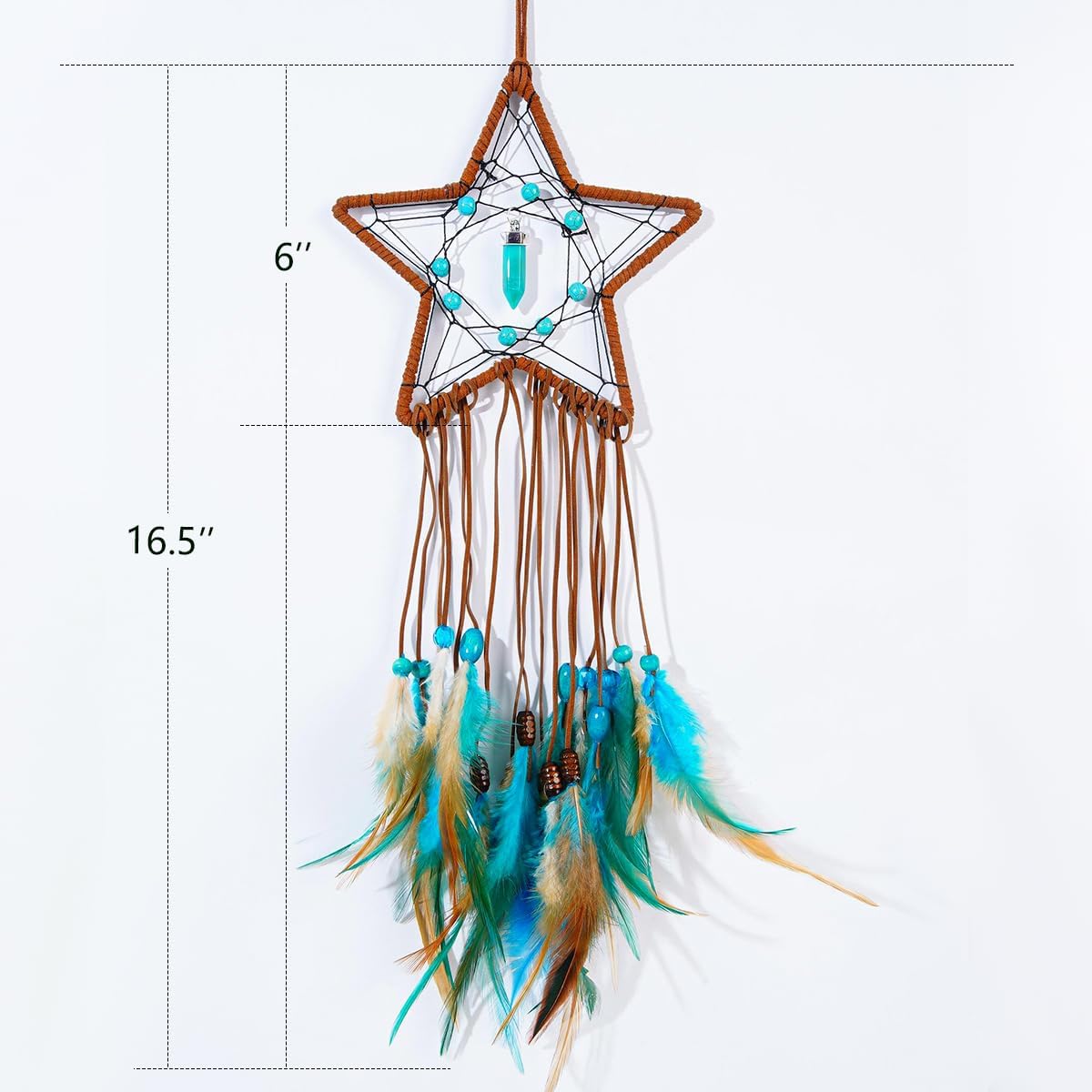 2 Pack DIY Feather Dream Catcher Kits Turquoise Wall Hanging Boho Decor for Adults