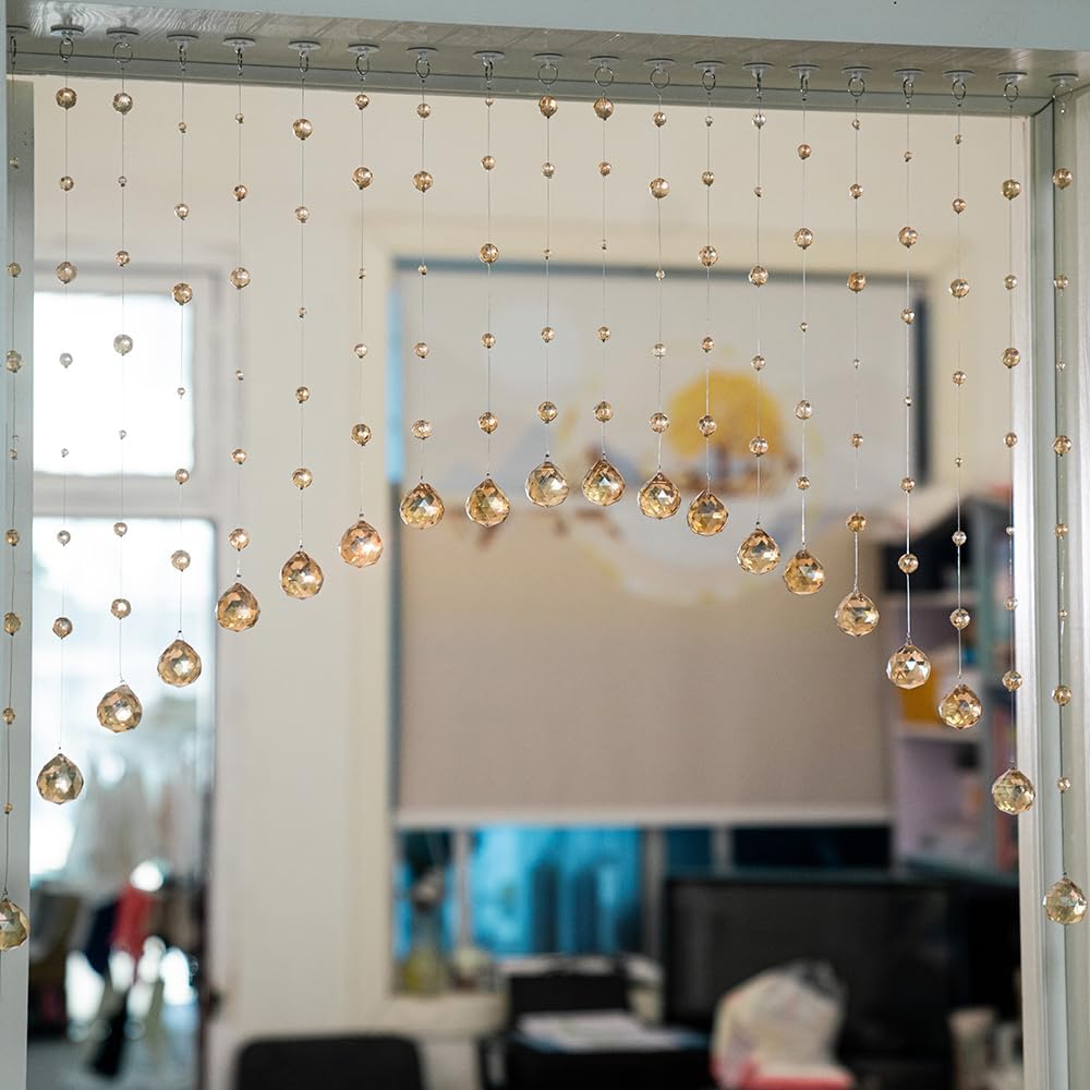 20 Strings Crystal Beaded Curtain for Arched Doorway