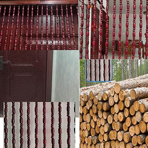Wood Bead Curtain for Room Dividers and Doorways 30 Strands
