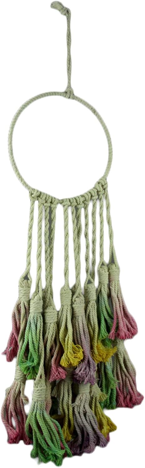 Rainbow Dyed Cotton Macrame Dream Catcher