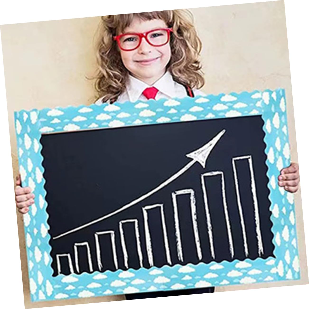 Cabilock Cloud Pattern Bulletin Board Border Trim for Classroom and Office Decor