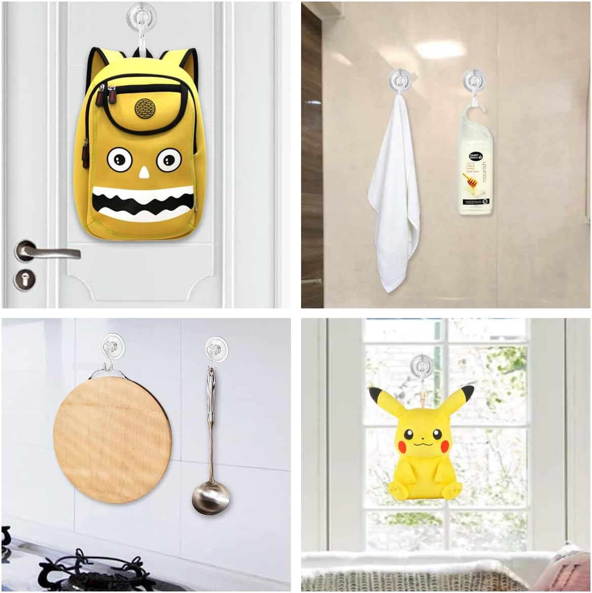2 Pack Suction Cup Wreath Hangers for Glass Window