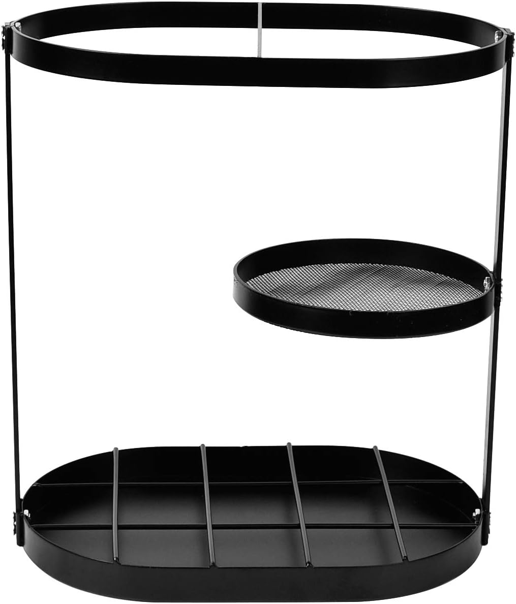 Modern Black Metal Umbrella Stand Rack with Drip Tray and 15 Slots