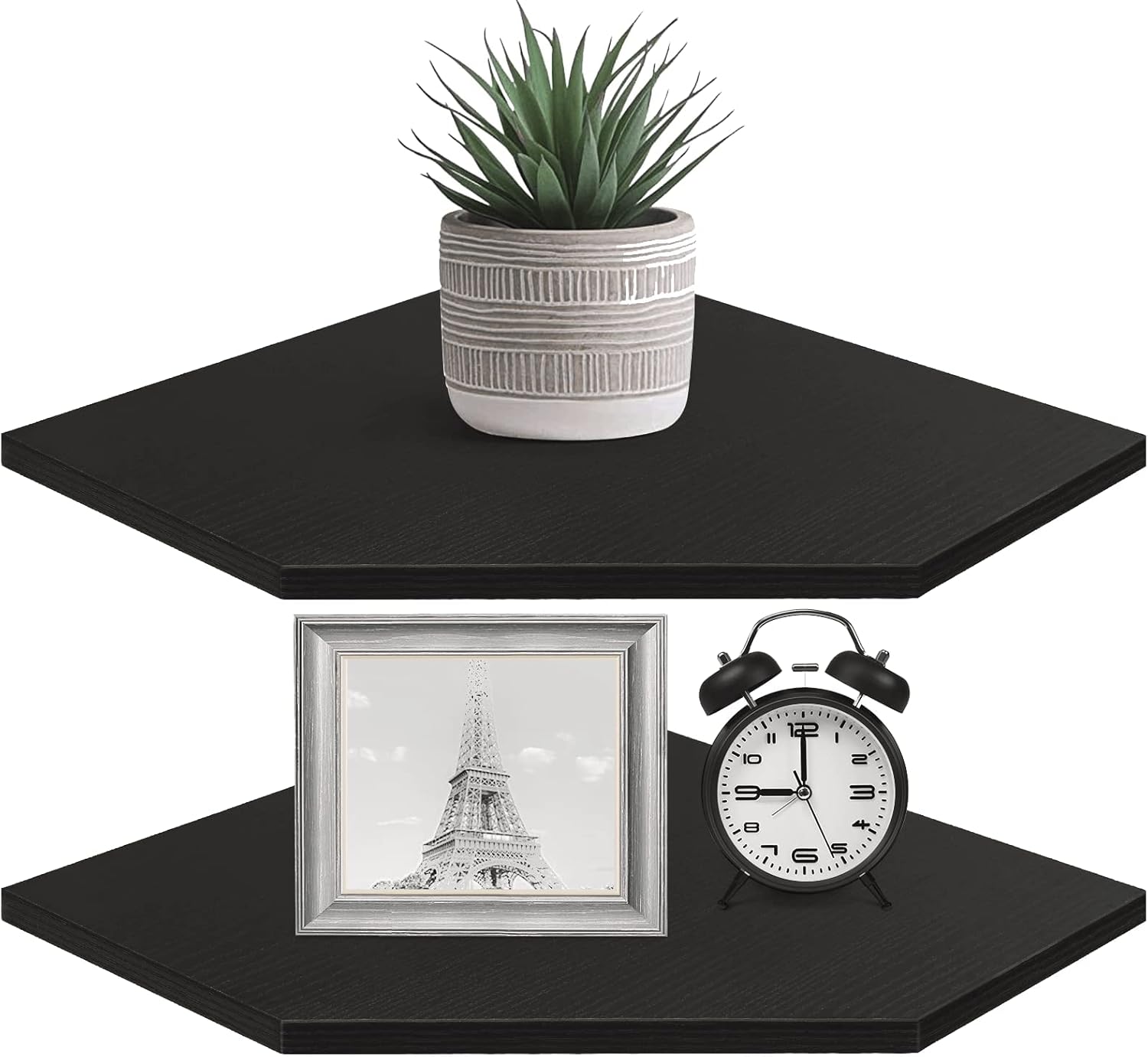 Homode Corner Floating Shelves Set of 2 Black
