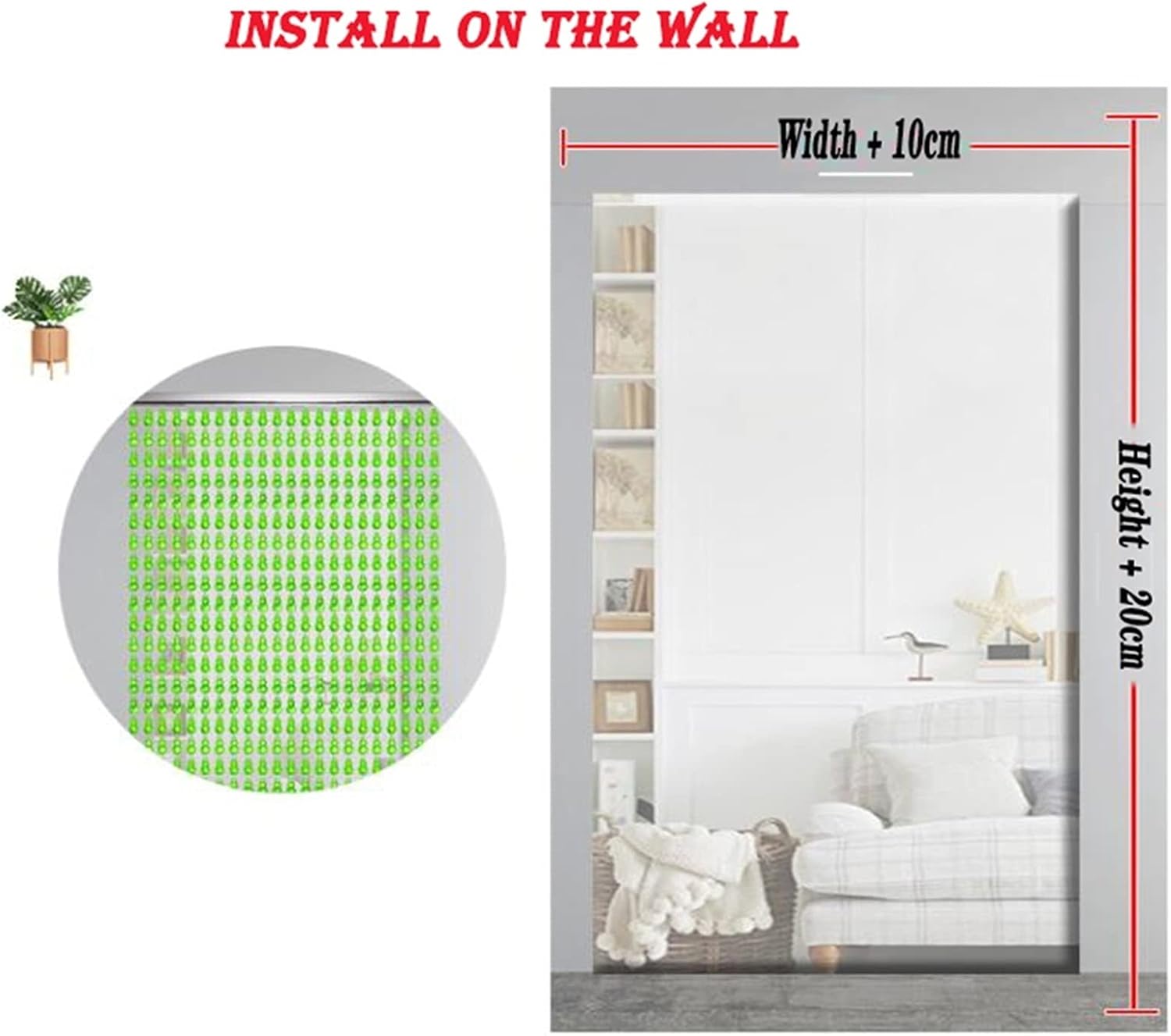 GDMING Natural Bamboo and Wood Beaded Curtain for Doorways and Windows