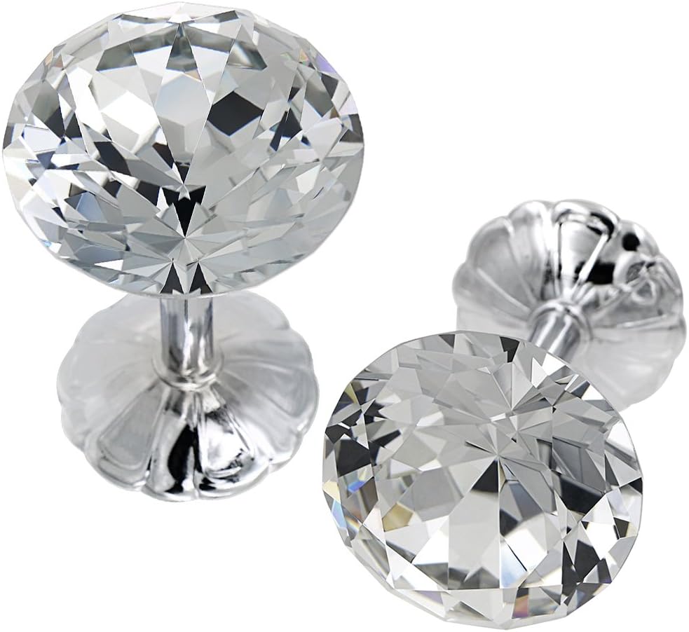 Sumnacon Classic Crystal Curtain Tiebacks 2 Pcs Silver 60mm