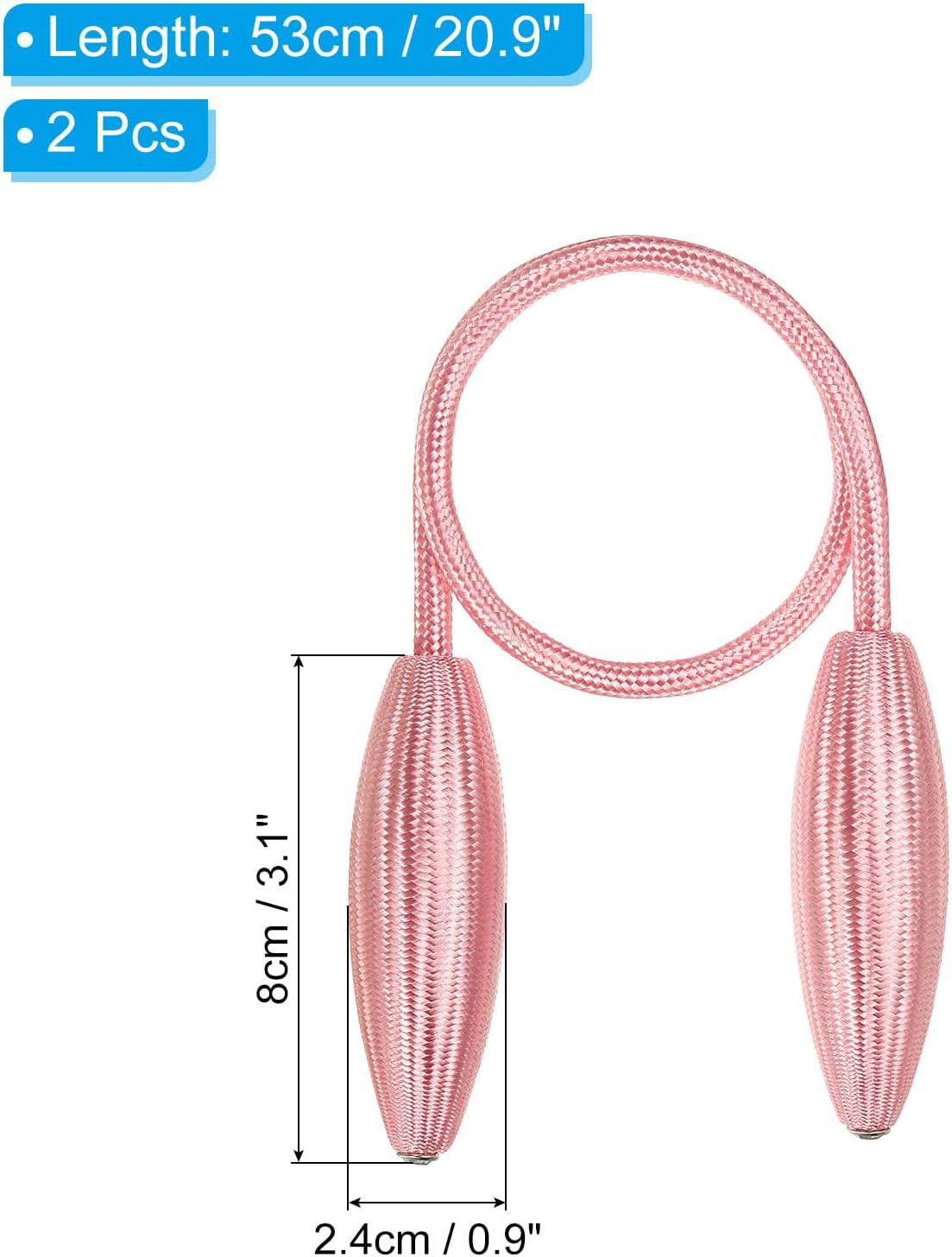 PATIKIL Pink Curtain Tiebacks 2 Pack Holdbacks