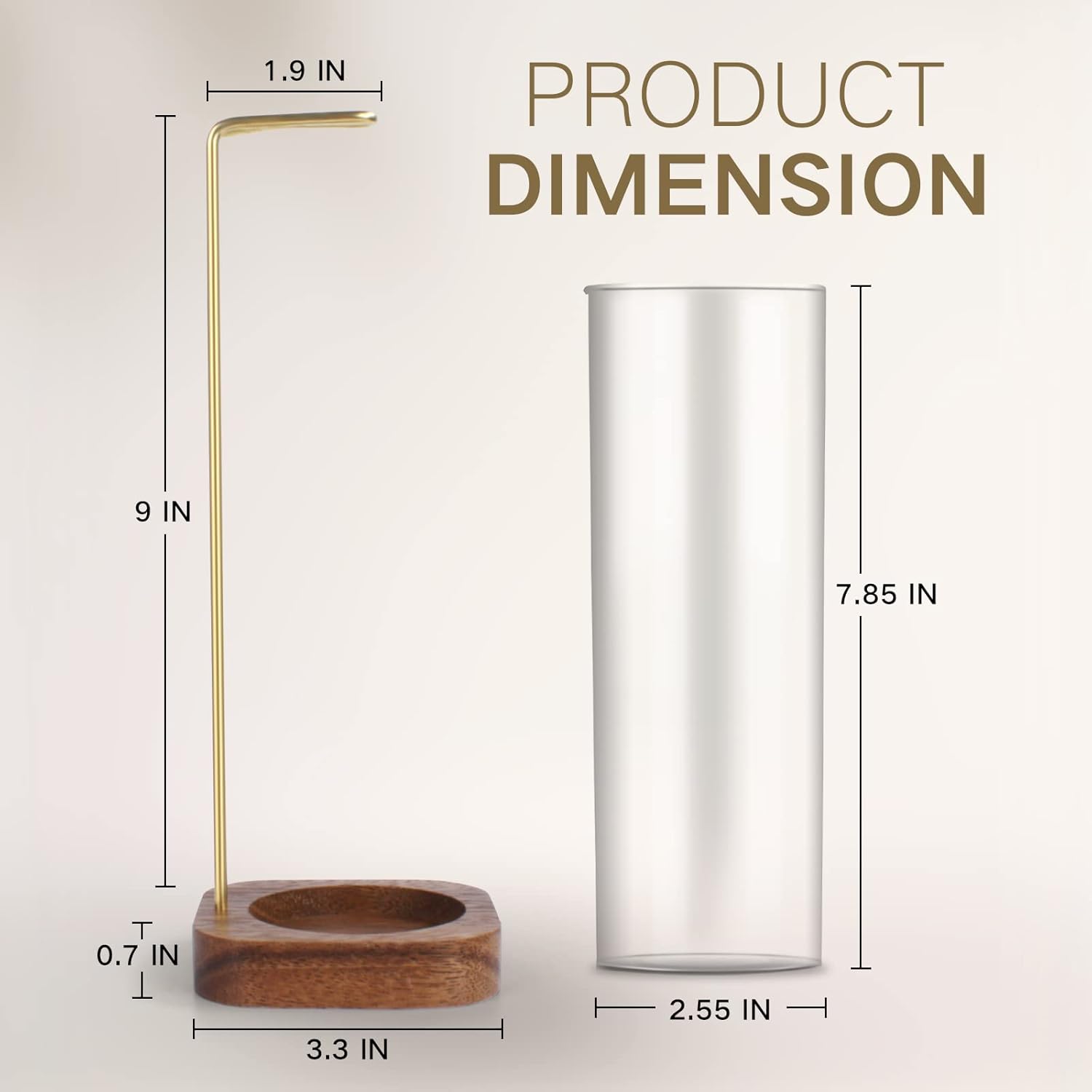 YHAOEN Incense Holder with Anti-Ash Design and Glass Catcher