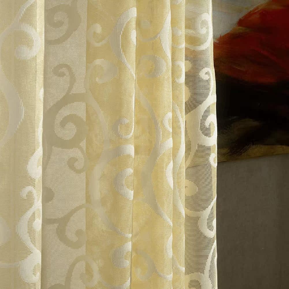 Modern Minimalist Yellow Sheer Curtains Panel