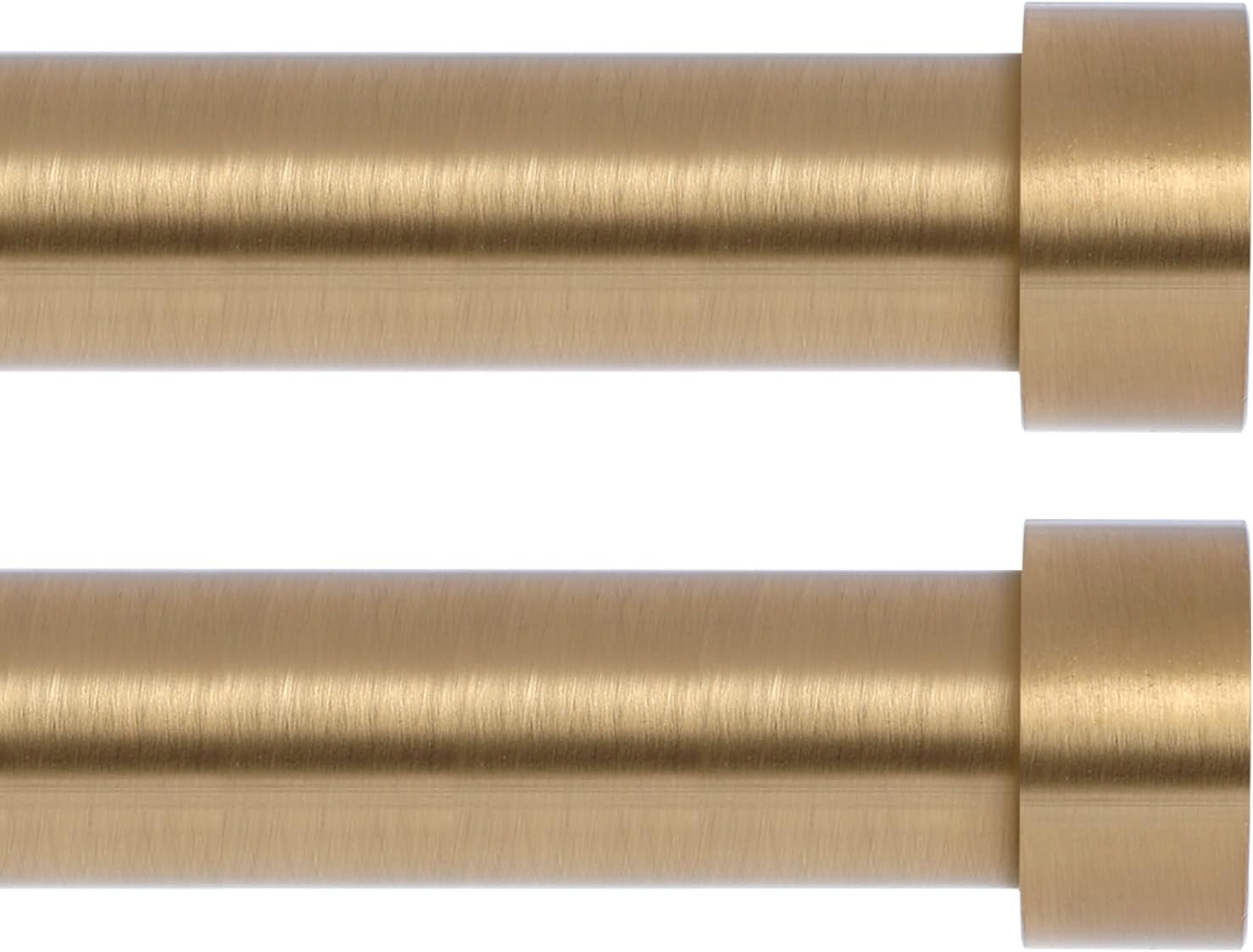2 Pack Warm Gold Curtain Rods for Windows 36-88 Inches