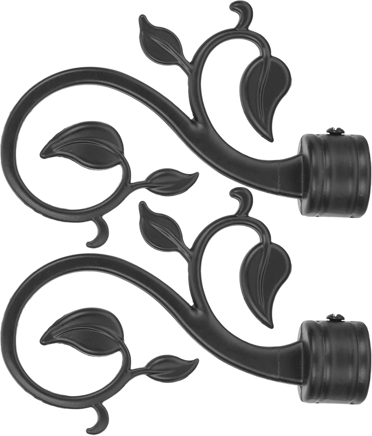 Cabilock 2pcs Black Curtain Rod Ends for Living Room Bedroom