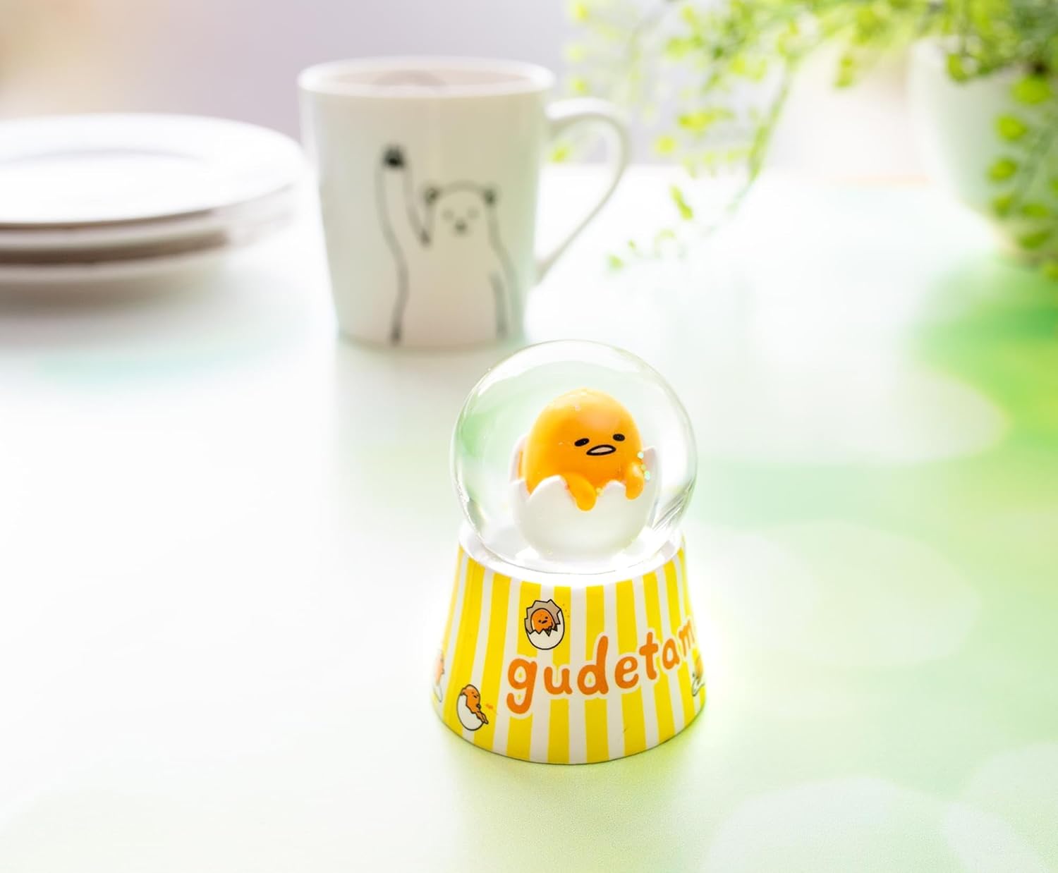 Sanrio Gudetama Mini Light-Up Snow Globe 3 Inches Tall