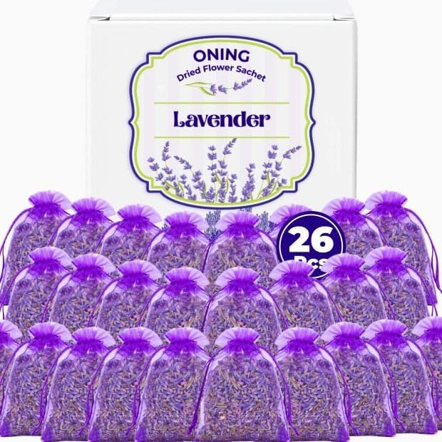 26 Pack Lavender Sachet Bags for Home and Wardrobe