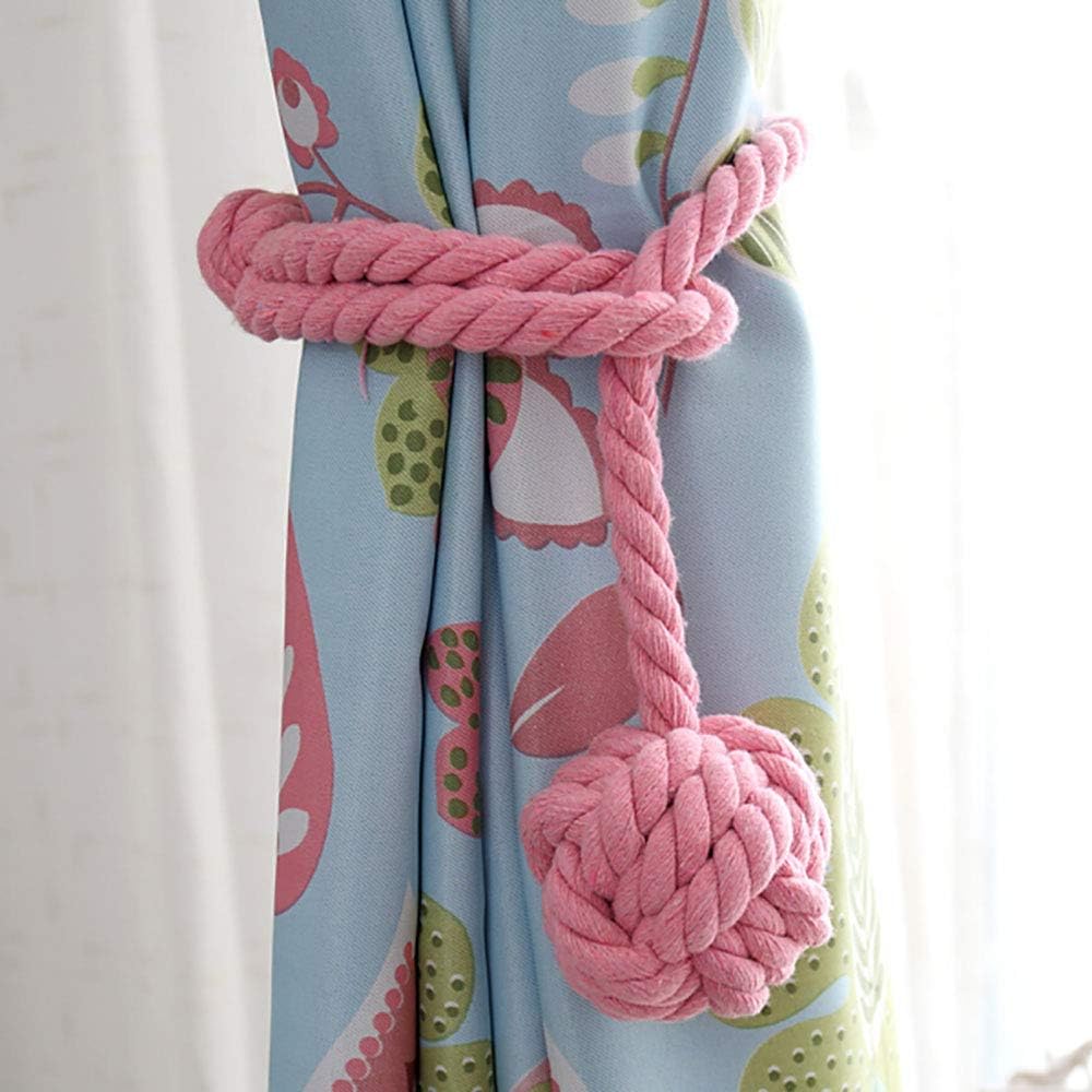 Melaluxe 2 Pack Pink Curtain Tiebacks - Heavy Duty Decorative Holdbacks