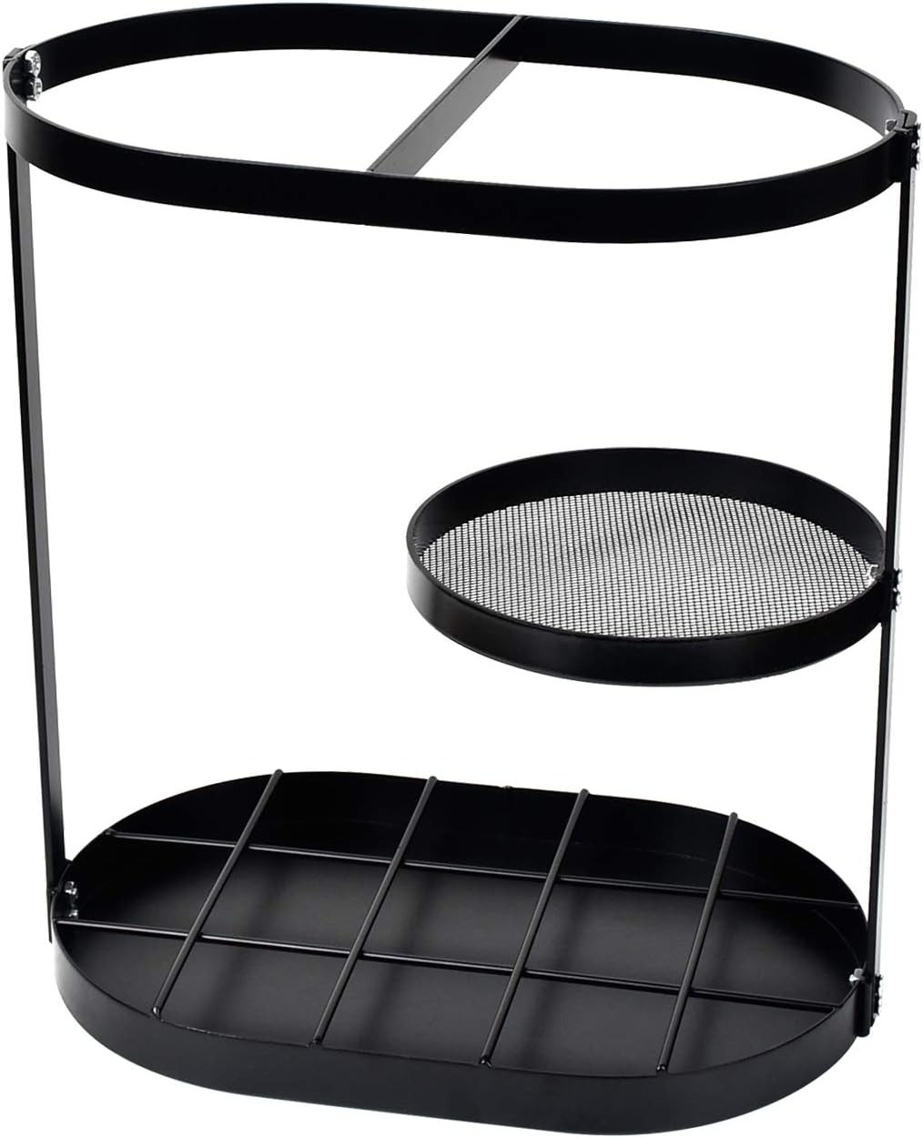 Modern Black Metal Umbrella Stand Rack with Drip Tray and 15 Slots