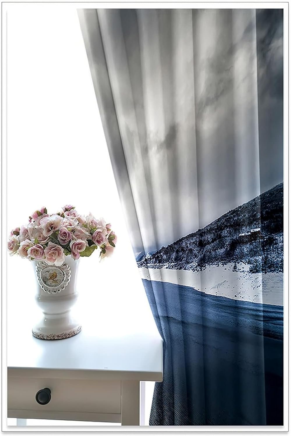 Blackout Drapes 2 Panels Set Dark Gray Living Room Curtains