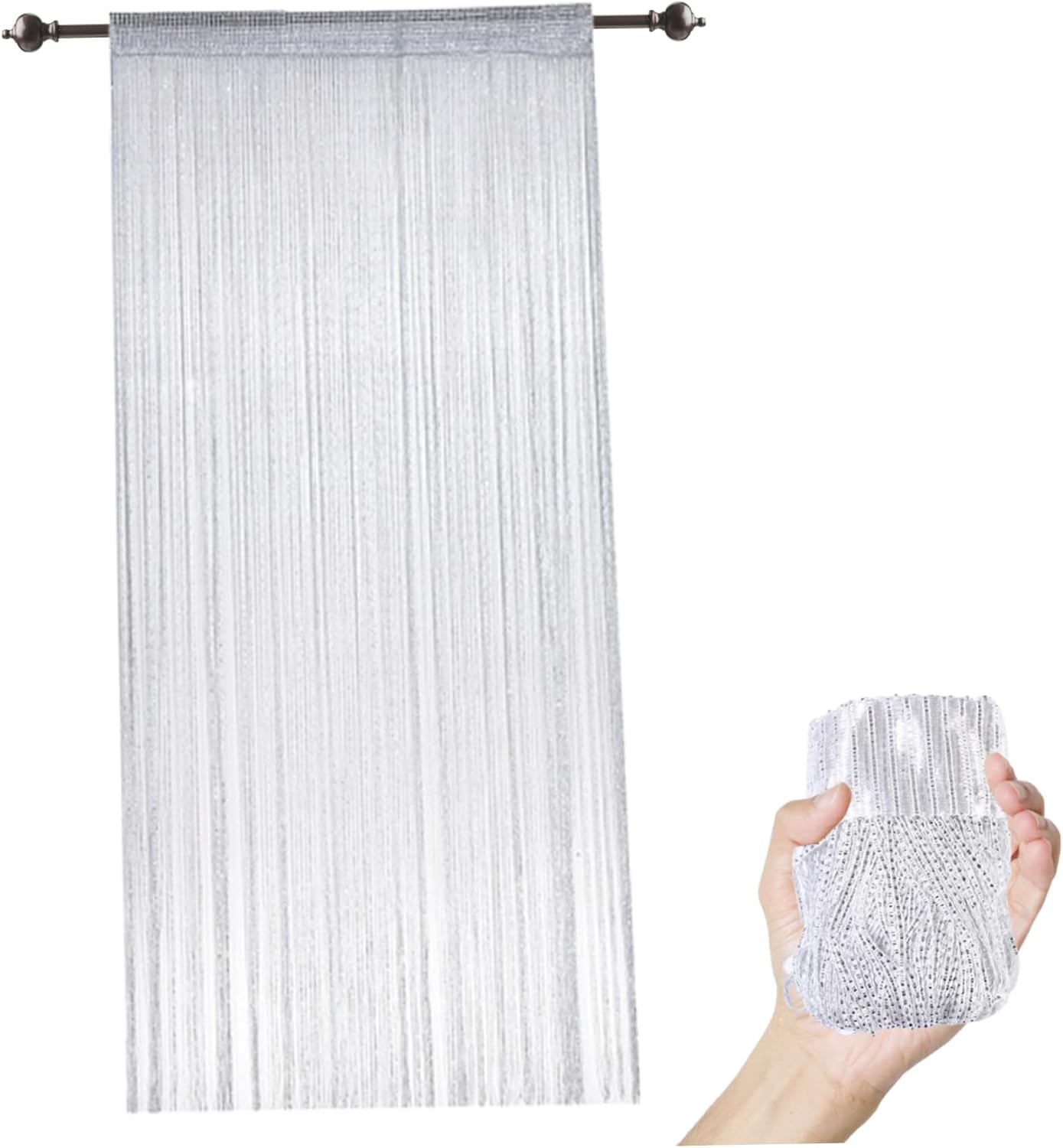 Fly Curtain Beaded Door Curtain 79x39 Inch Grey Door Screen