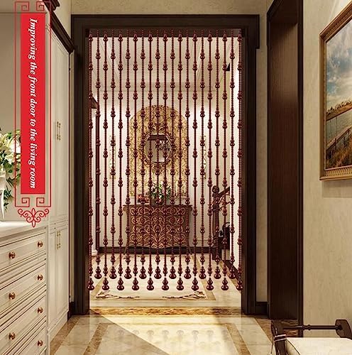 Wood Beaded Curtain For Doorway Handmade Decorative Partition