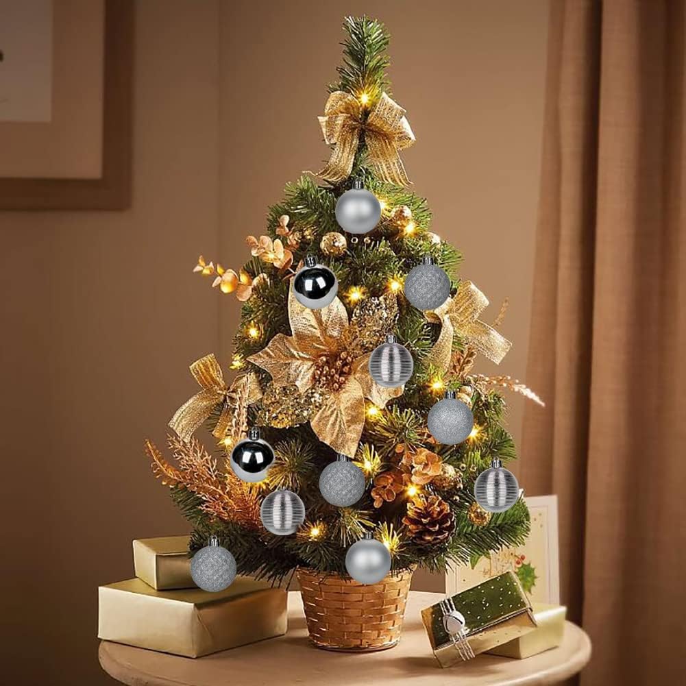 30PCS 2 Inch Shatterproof Gold Xmas Tree Balls