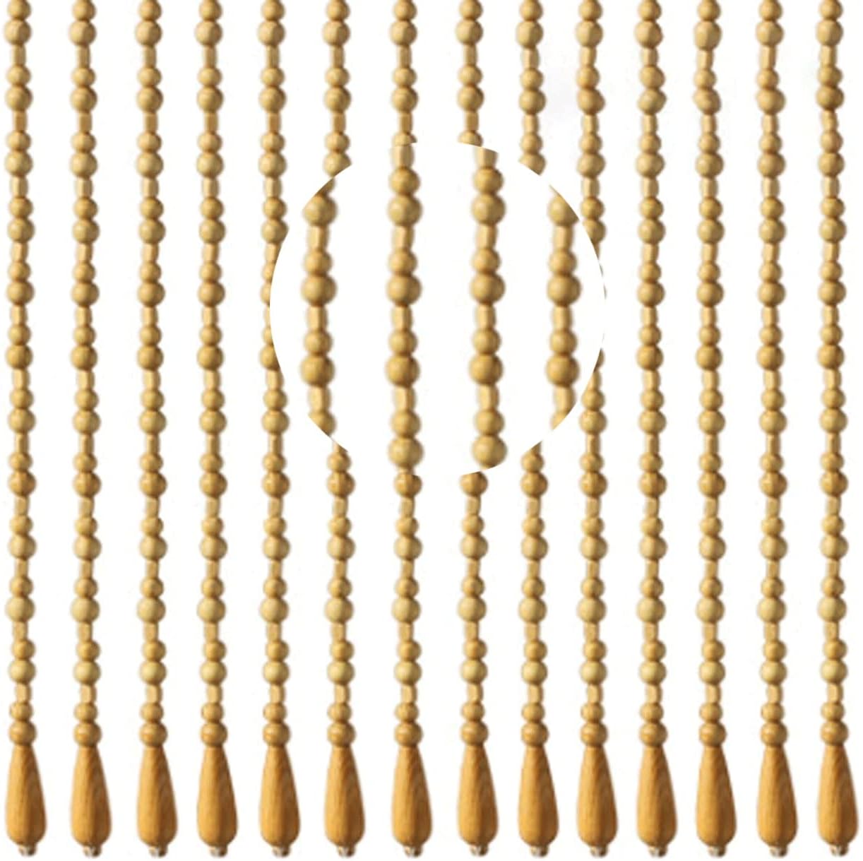Natural Wood and Bamboo Beaded Curtain for Bedroom Privacy 1