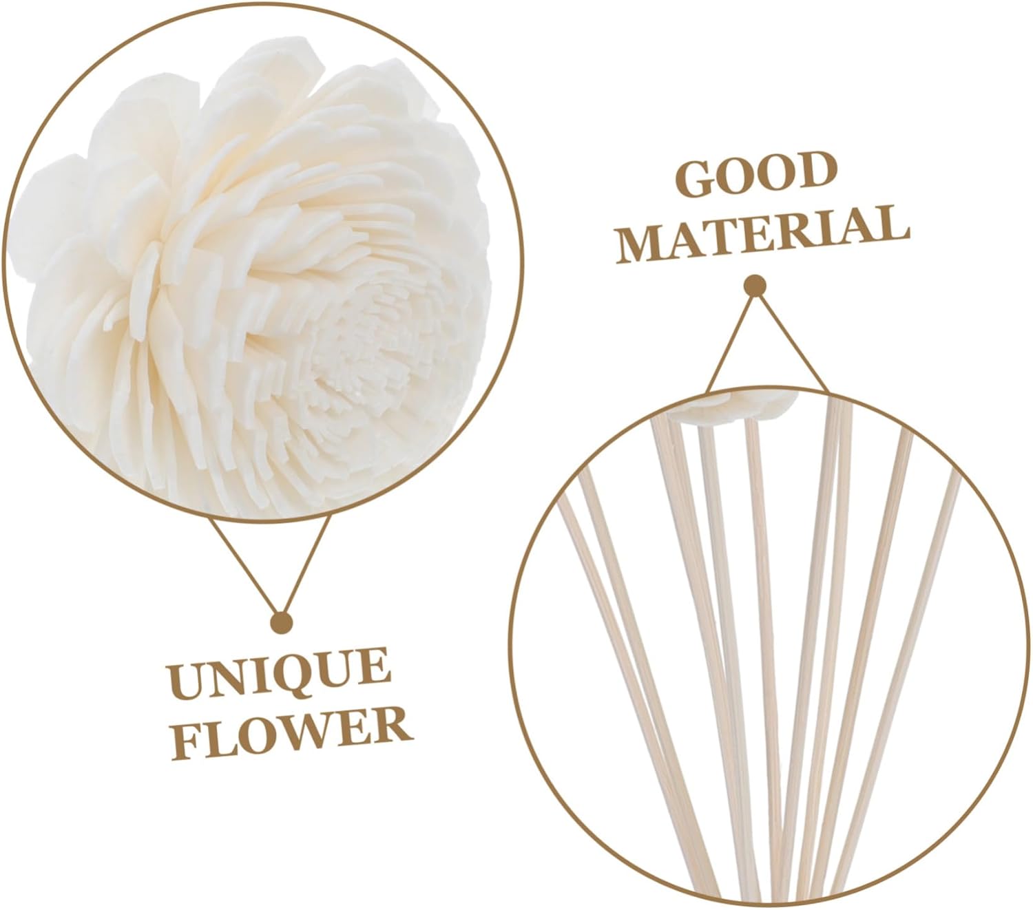 Vaguelly 10pcs Tiny Fake Flower Diffuser Sticks for Home Office Decor