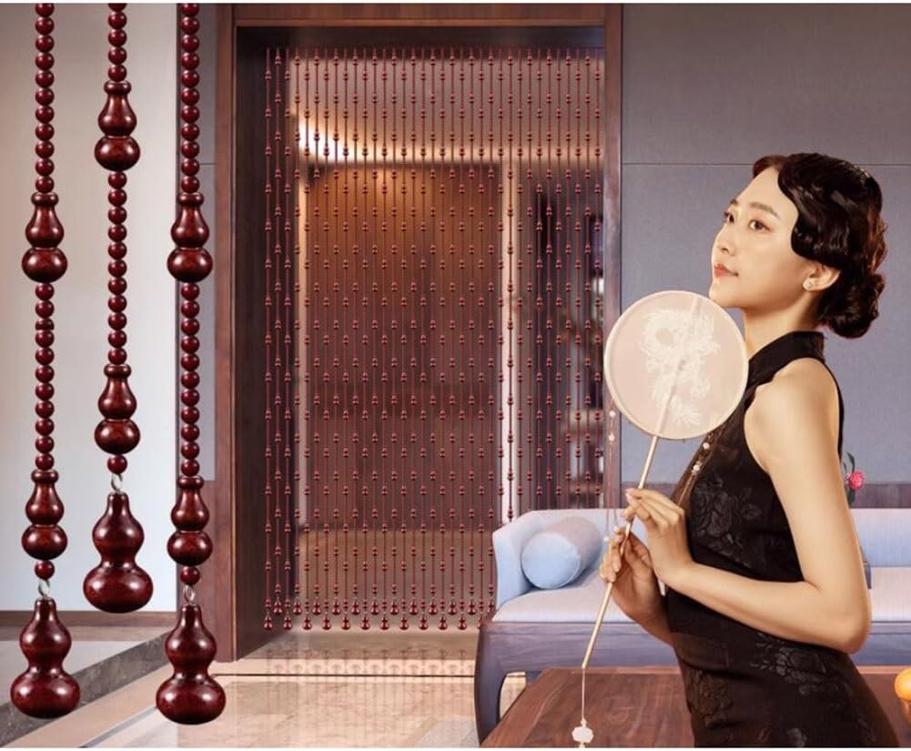 Wood Beaded Curtain For Doorway Handmade Decorative Partition