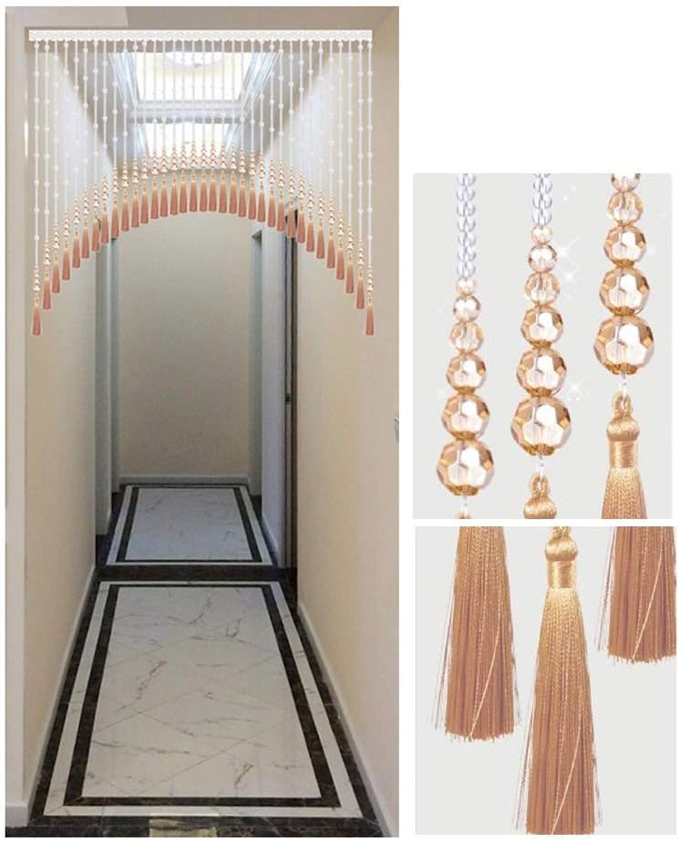 Beaded Curtain with Crystal Glass Beads for Doorway Decoration