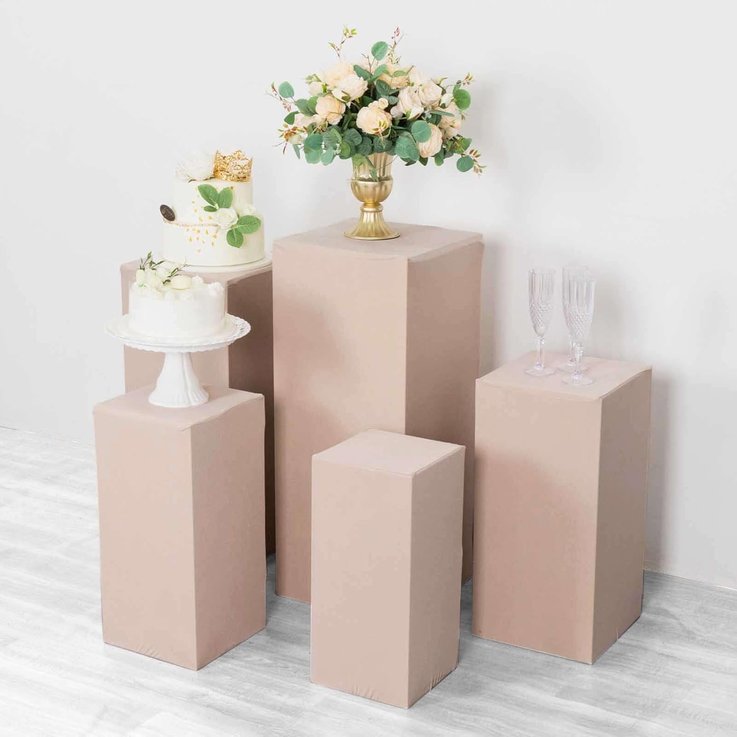 Set of 5 Nude Spandex Display Box Covers