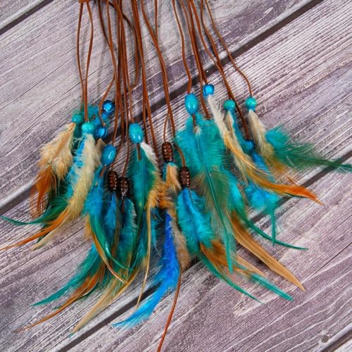 2 Pack DIY Feather Dream Catcher Kits Turquoise Wall Hanging Boho Decor for Adults