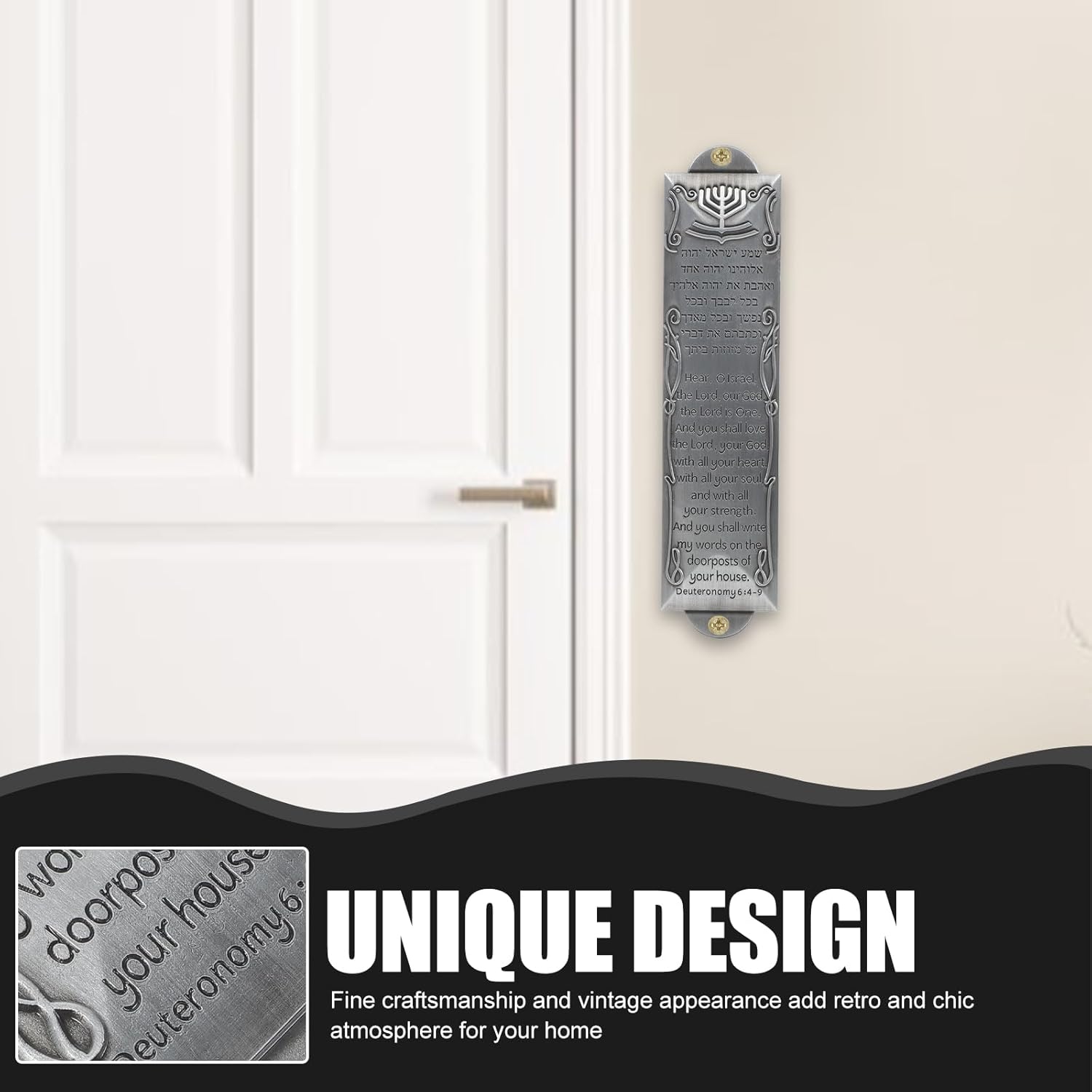 VICASKY Mezuzah Scroll Door Hanger Brass Decor