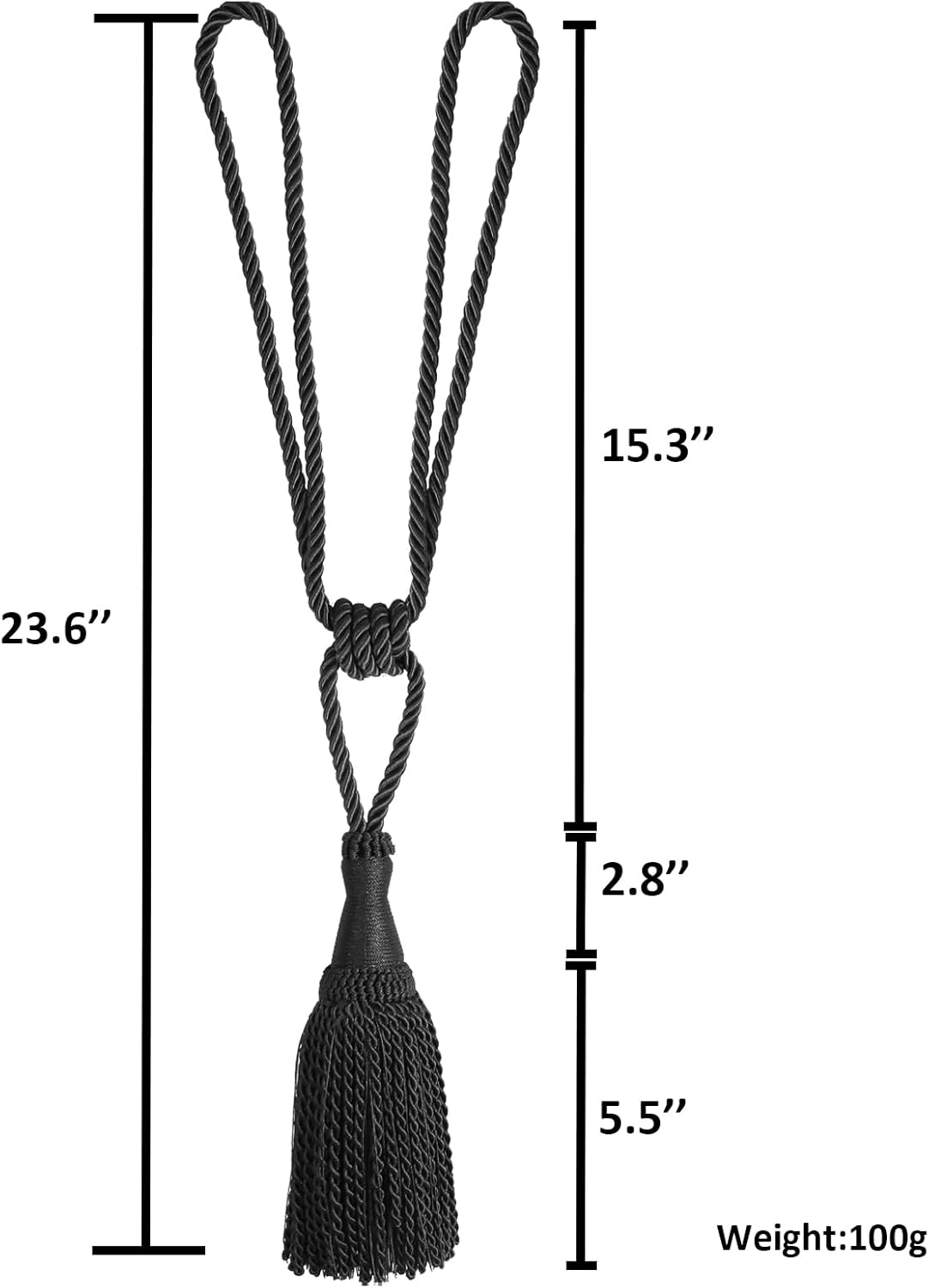 2 Pack Curtain Tiebacks with Tassel Modern Style