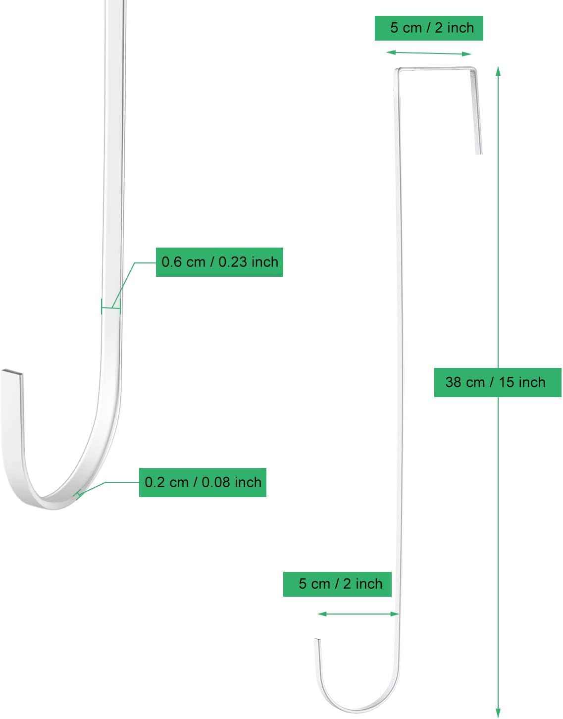 Hotop 15 Inch Wreath Hangers 6 Pieces White
