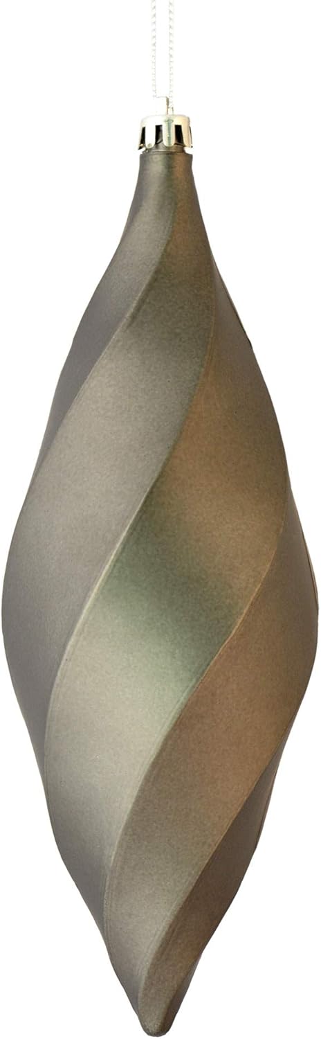 Vickerman Pewter Matte Swirl Finial Ornament 8 Pack of 6