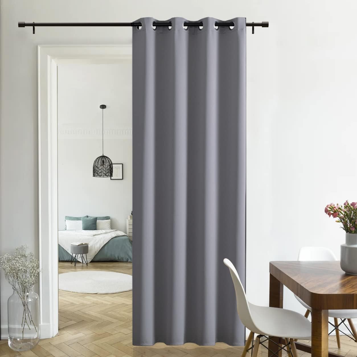 XTMYI 96 Inch Door Curtains Light Grey