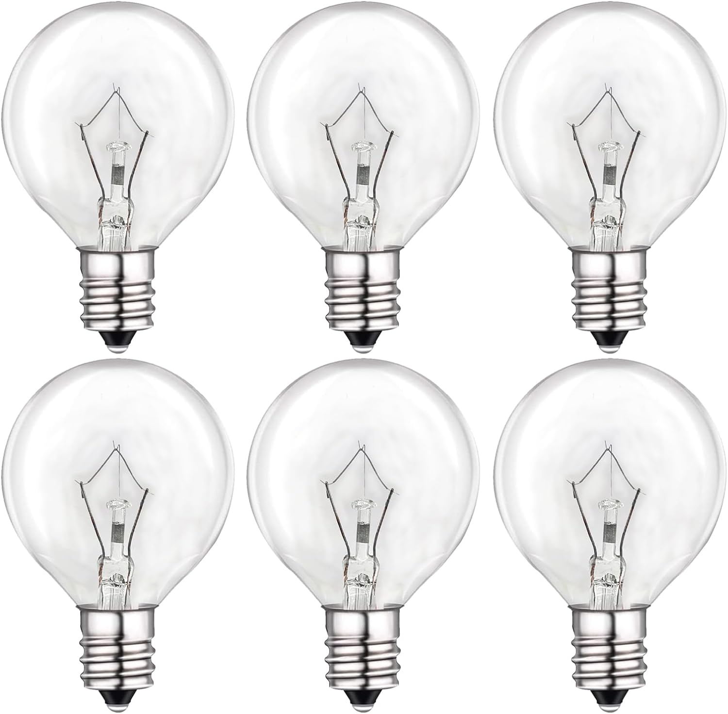 25 Watt Wax Warmer Bulbs 6-Pack Dimmable G40 Bulbs for Scentsy Warmers
